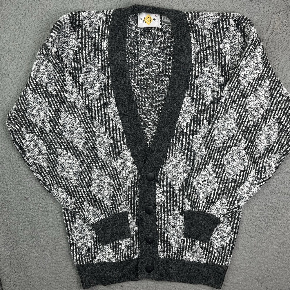 Vintage Pache Sweater V Neck Button Up Cardigan‎ Classic 90s Acrylic Size Medium